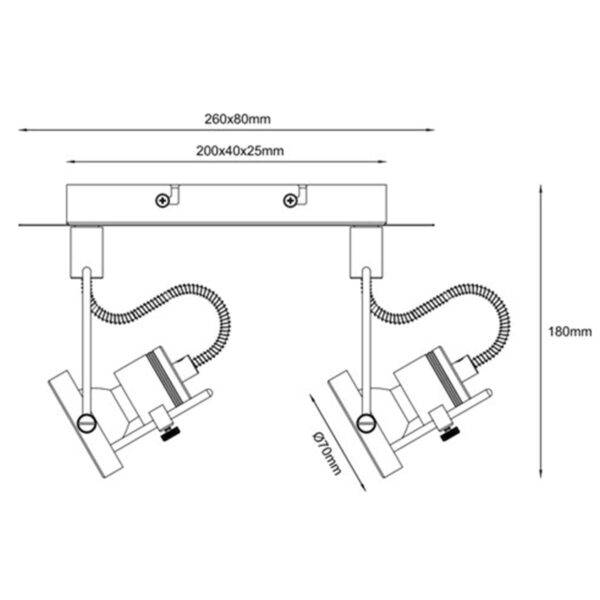 Fiche technique Spots orientables Techno X2