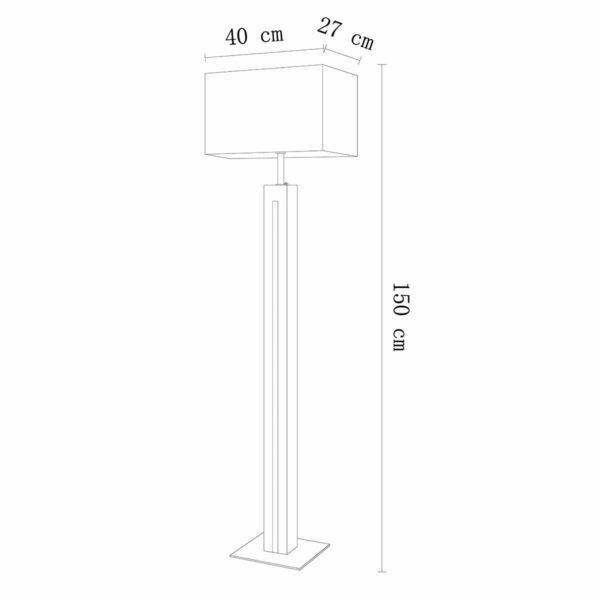 Fiche technique du lampadaire LED TREE en métal noir et bois